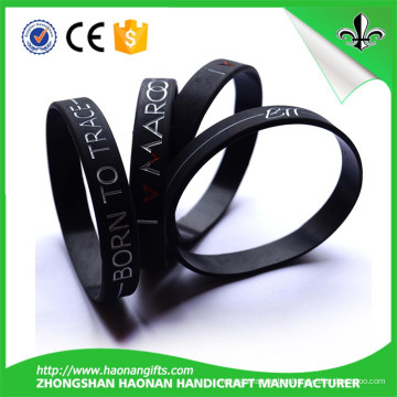 Custom Any Logo Screen Printed Silicone Wristbands for Christmas Gift